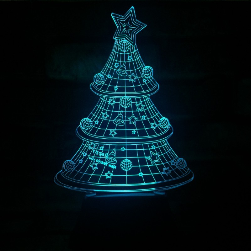 新款聖誕節七彩3D燈 七彩漸變視覺立體燈 錯覺燈視覺燈臺燈批發・進口・工廠・代買・代購