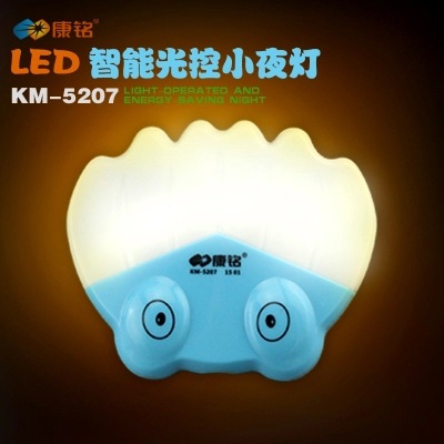 康銘KM-5207LED創意插電節能小夜燈 嬰兒燈光控燈開關臥室床頭工廠,批發,進口,代購