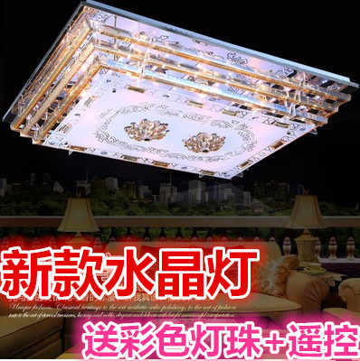 新款客廳水晶吊燈方形大廳餐廳臥室吸頂燈飾變色LED餐桌飯廳燈具批發・進口・工廠・代買・代購