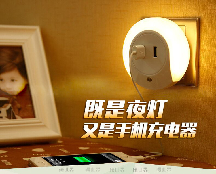 LED小夜燈感光房間寶寶睡眠嬰兒睡覺夜間節能USB臥室床頭小燈迷你工廠,批發,進口,代購