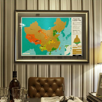 廠傢直銷刮刮地圖中國豪華版 旅遊必備升級版中國地圖壁紙墻紙工廠,批發,進口,代購