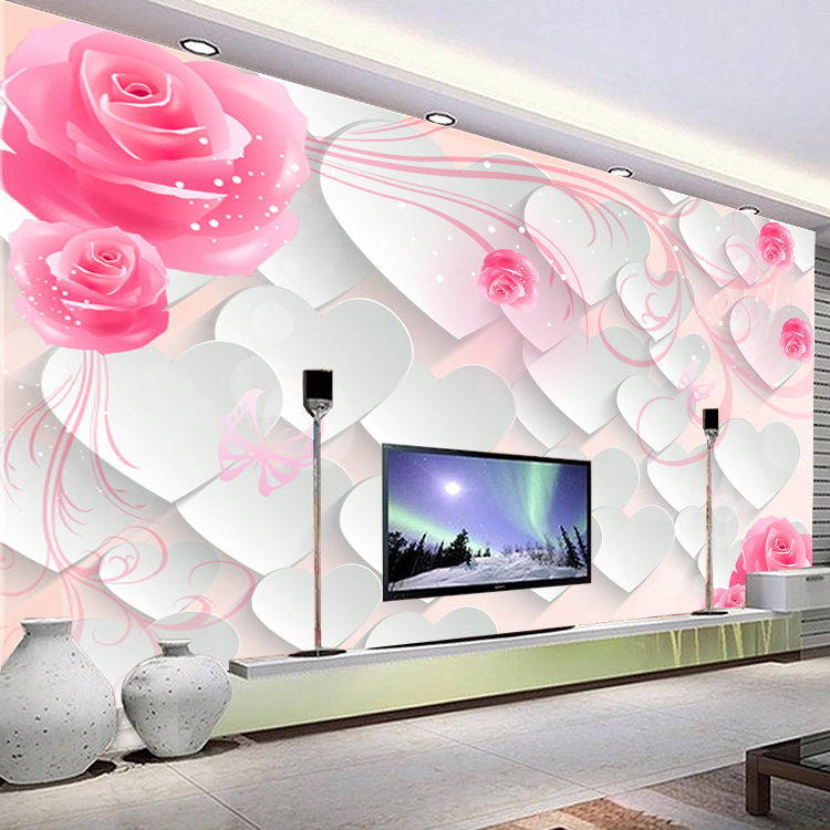 3D花卉時尚浪漫大型立體壁畫 客廳電視背景墻壁紙臥室墻佈批發工廠,批發,進口,代購