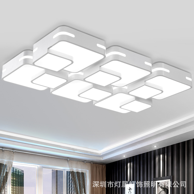 亞克力LED長方形大氣變色現代簡約個性鐵藝大廳臥室客廳吸頂燈具批發・進口・工廠・代買・代購