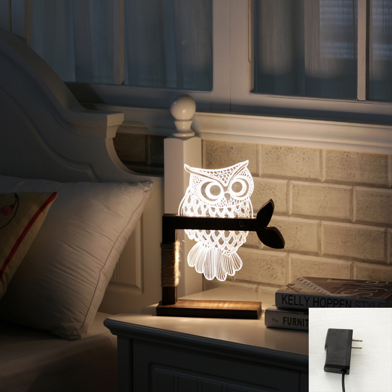 創意工藝品3D視覺立體亞克力LED小夜燈可調光臺燈產品批發・進口・工廠・代買・代購