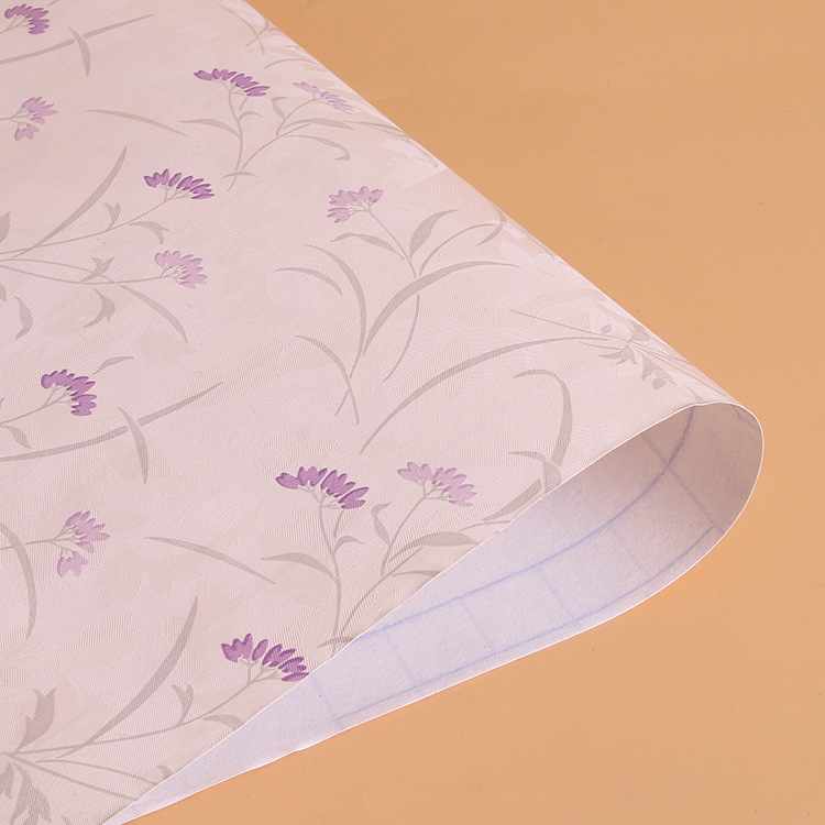 特價直銷傢裝紫色花PVC墻紙自黏臥室客廳電視背景墻麵壁紙批發・進口・工廠・代買・代購