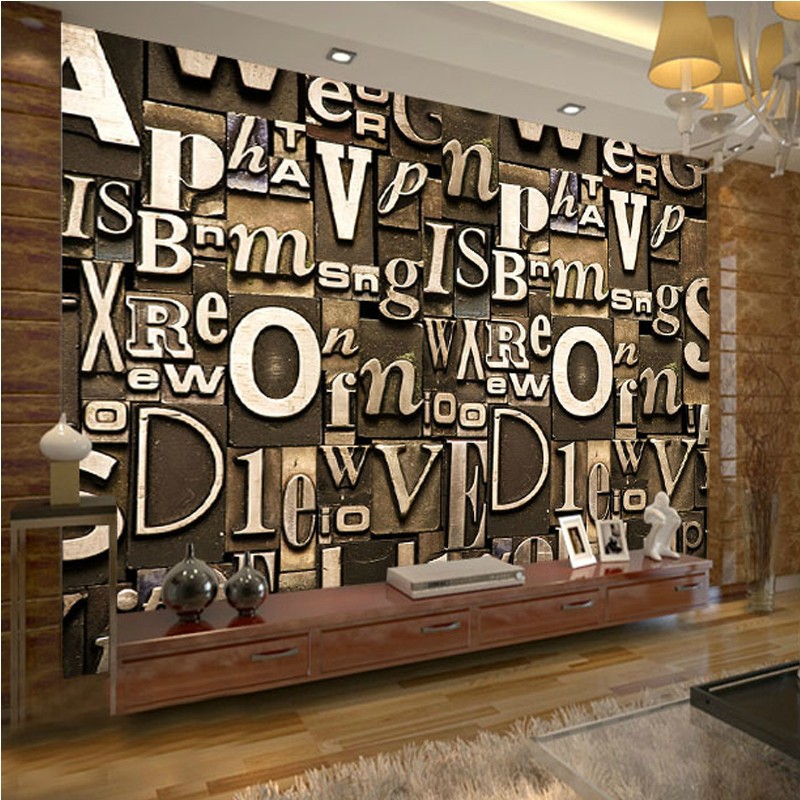 3D立體壁紙字母無縫自黏歐式復古酒吧咖啡廳休閒吧KTV大型壁畫批發・進口・工廠・代買・代購