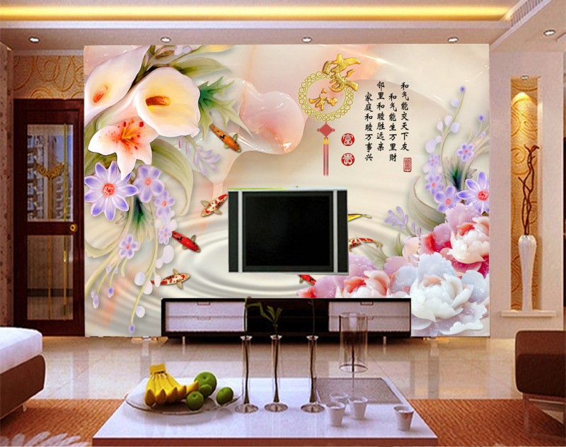 大型3D立體客廳背景墻壁畫 電視背景墻壁紙 客廳無縫無紡佈墻紙工廠,批發,進口,代購