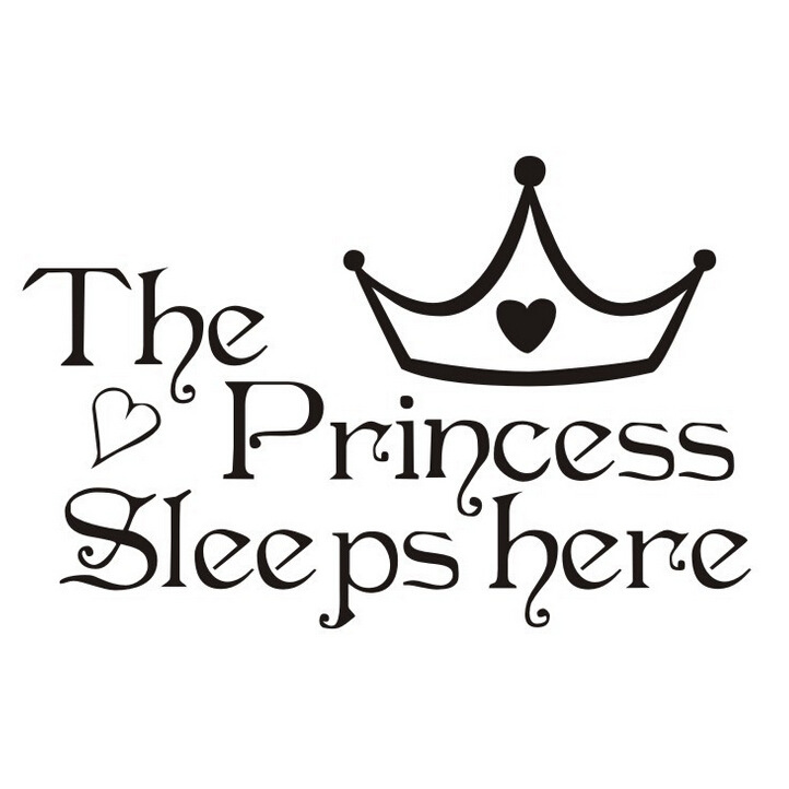 英文箴言公主Princess sleep床頭臥室傢居裝飾PVC外貿墻貼紙定製批發・進口・工廠・代買・代購