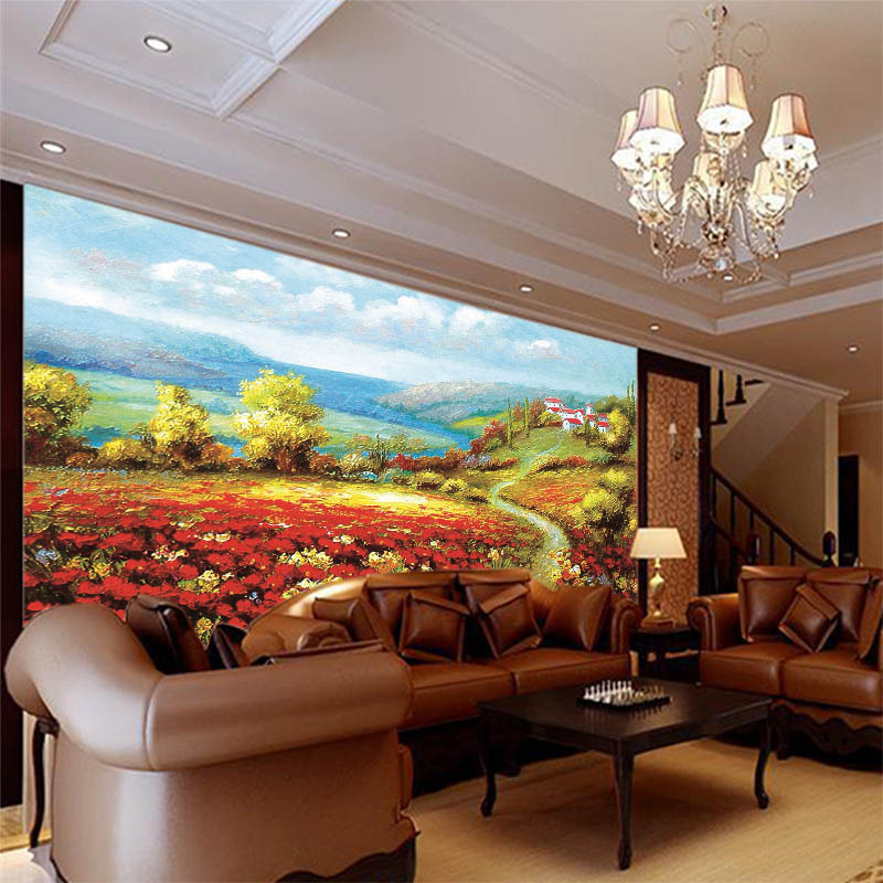 美式鄉村油畫大型無縫壁畫3D電視背景酒店酒吧墻紙壁紙客廳工廠,批發,進口,代購