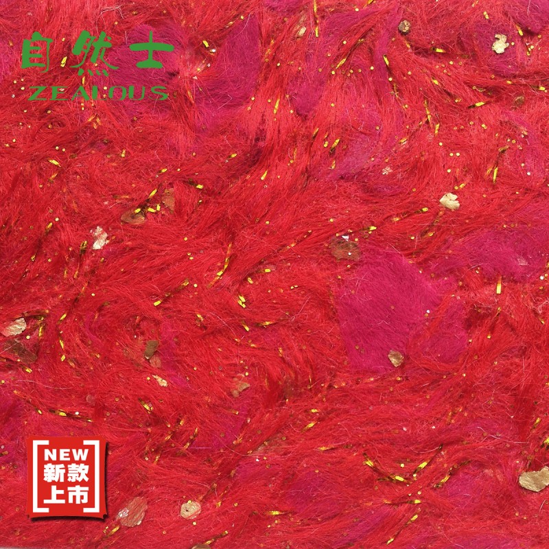 自然士纖維墻衣無味塗料紅色婚房床頭背景墻紡織絲絨無縫墻紙新品工廠,批發,進口,代購
