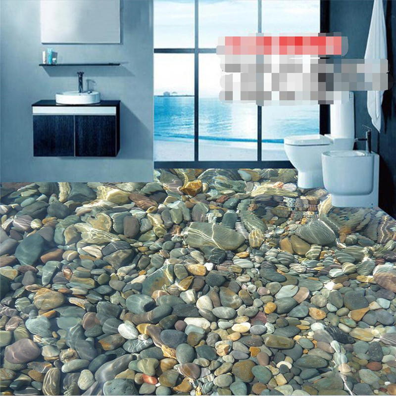 大型地畫浴室廚房陽臺加厚自黏地貼地板畫彩色石頭石塊3D立體地畫工廠,批發,進口,代購