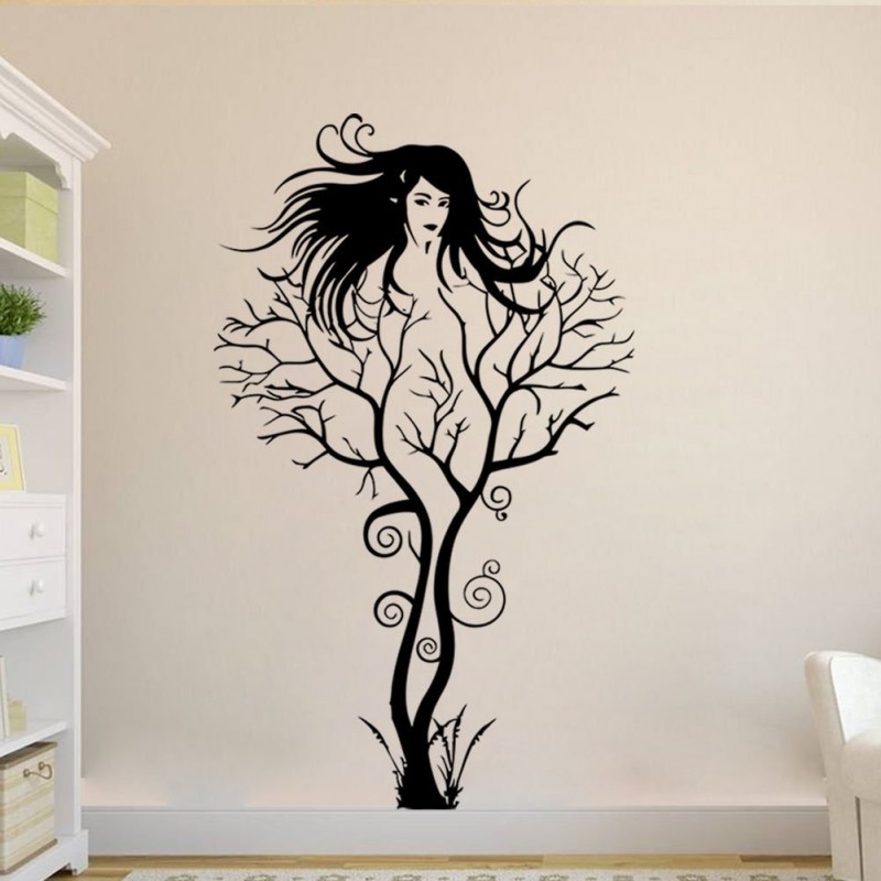 P1334 Sexy Girl Tree  外貿裝飾墻貼 亞馬遜ebay熱賣工廠,批發,進口,代購