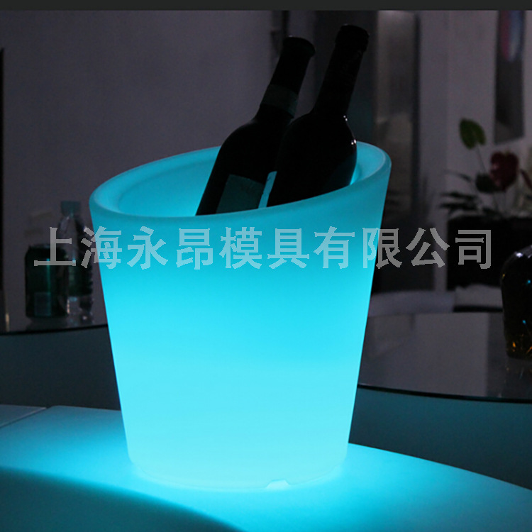 夕彩酒吧led發光冰桶 充電發光香檳桶 七彩遙控發光塑料冰桶模具工廠,批發,進口,代購