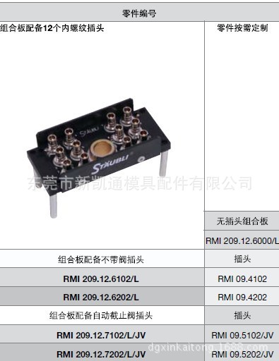 史陶比爾STAUBLI組合接頭固定板RMI209.12.6102/L工廠,批發,進口,代購