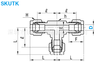 供應不銹鋼管用接頭 T型三通接頭SKUTK工廠,批發,進口,代購