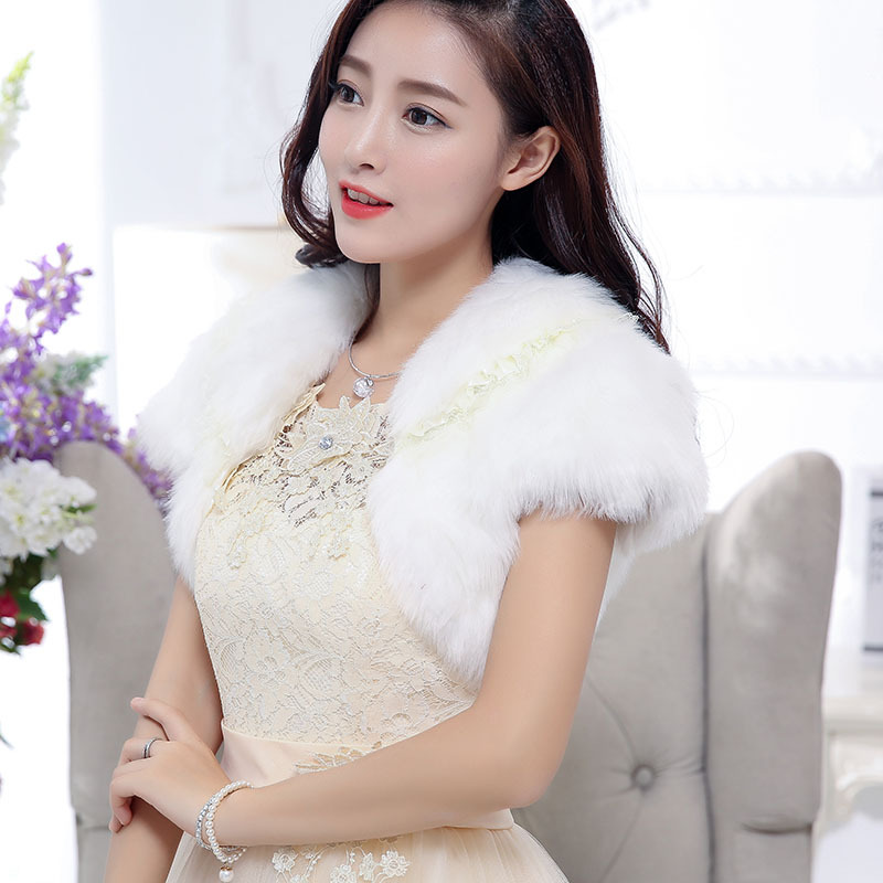 超美韓式新娘秋冬季新款加厚毛披肩 結婚配飾婚紗小外套批發・進口・工廠・代買・代購
