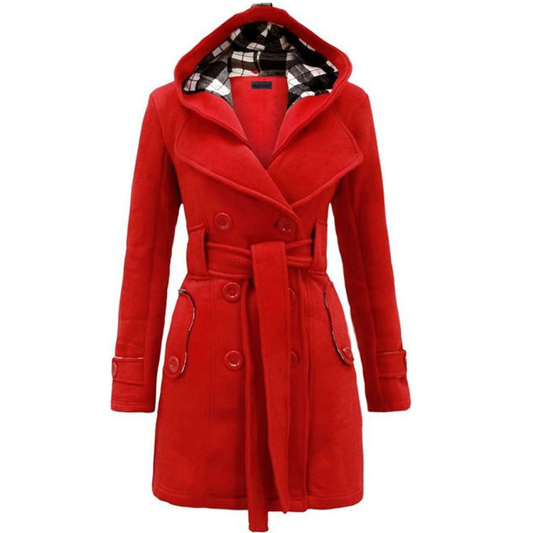 歐洲站ebay速賣通新款時尚修身雙排扣純棉中長款大衣女式外套批發・進口・工廠・代買・代購