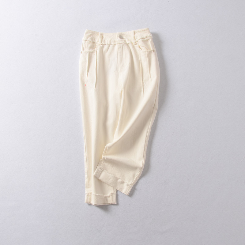 2016韓版新款女裝寬松顯瘦白色牛仔褲工廠,批發,進口,代購