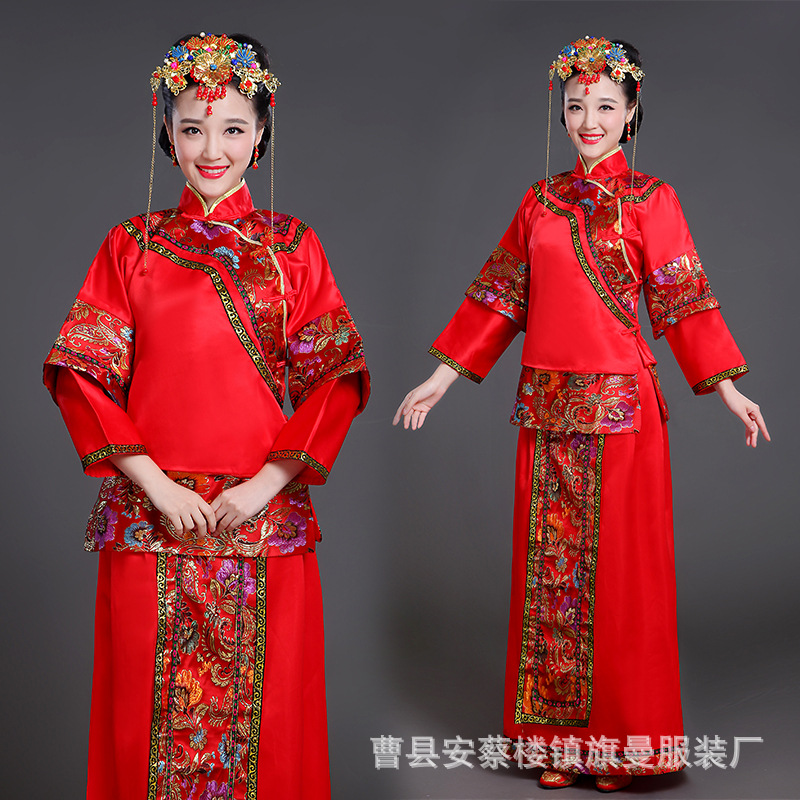 秀禾服夏款紅色中式新娘禮服婚禮長款孕婦敬酒服結婚旗袍裙工廠,批發,進口,代購