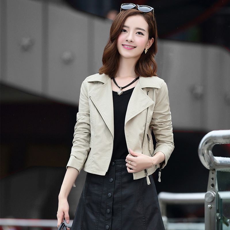 2017年春季新款韓版女短款小皮衣修身時尚西裝皮夾克pu皮衣外套潮工廠,批發,進口,代購