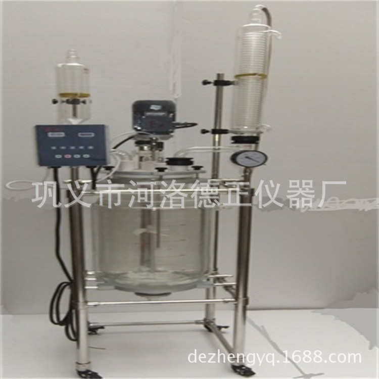 雙層玻璃反應釜   實驗室用玻璃反應釜  10L-100L雙層玻璃反應釜工廠,批發,進口,代購