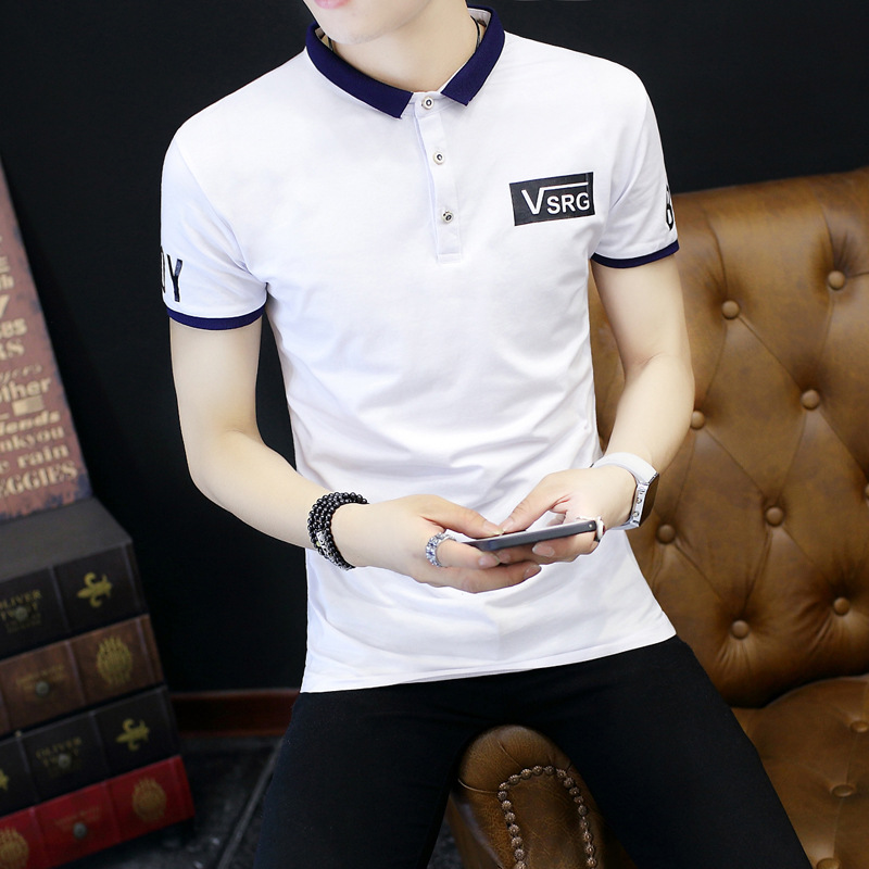 2016夏季新款男式短袖純棉t恤衫 純色韓版休閒修身型翻領薄款polo工廠,批發,進口,代購