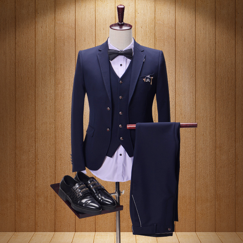 男士高品質禮服套裝職業正裝西裝馬甲西裝褲商務紳士便西 一件代發批發・進口・工廠・代買・代購