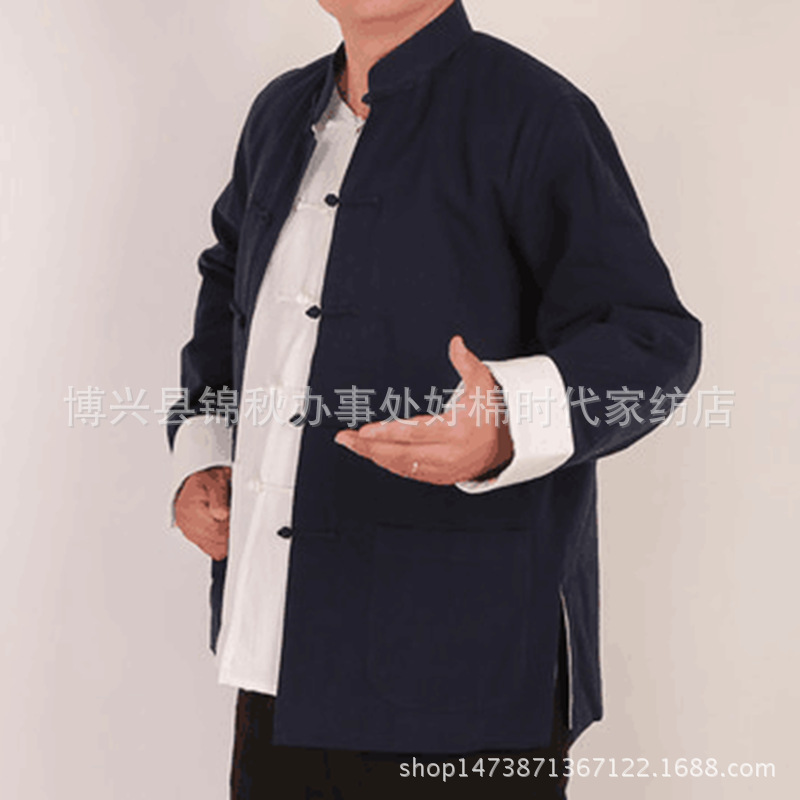 雙層唐裝  純棉居士服 男外套雙層漢服 中老年服裝工廠,批發,進口,代購