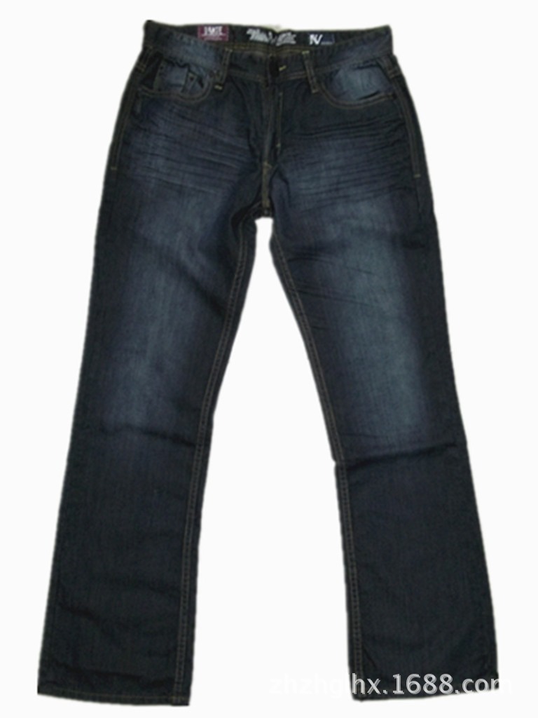 夏季新款NEVADA正品外貿純棉男士牛仔褲 青年壓皺微喇時尚牛仔褲批發・進口・工廠・代買・代購