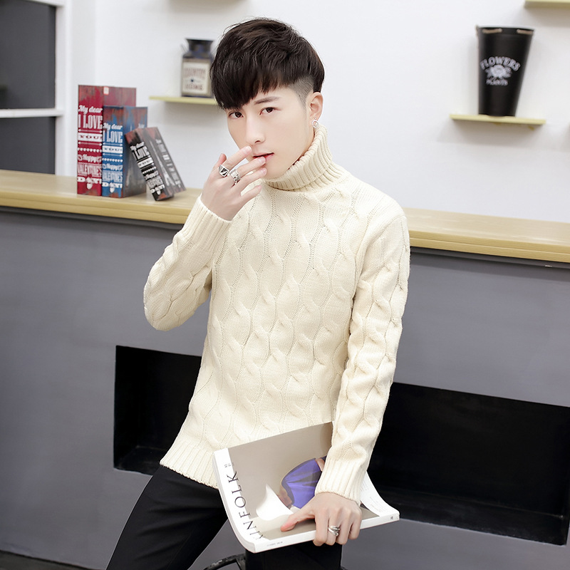 冬季韓版男士高領毛衣青少年加厚針織衫男式外套男裝保暖打底衫潮批發・進口・工廠・代買・代購