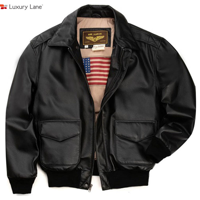 Luxury Lane美國空軍飛行服男士真皮皮衣二戰經典A2夾克羊皮復刻工廠,批發,進口,代購