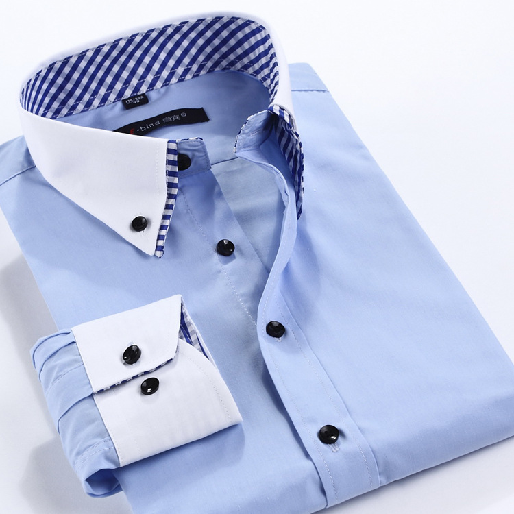 2016外貿新款爆款男士雙領襯衫男大碼襯衫商務職業襯衫 一件代發工廠,批發,進口,代購