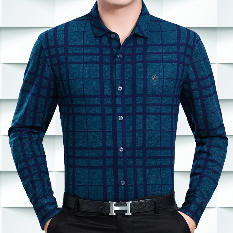 2016秋季新款鄂爾多斯男式長袖襯衫 輕奢商務格子襯衫品牌男裝工廠,批發,進口,代購