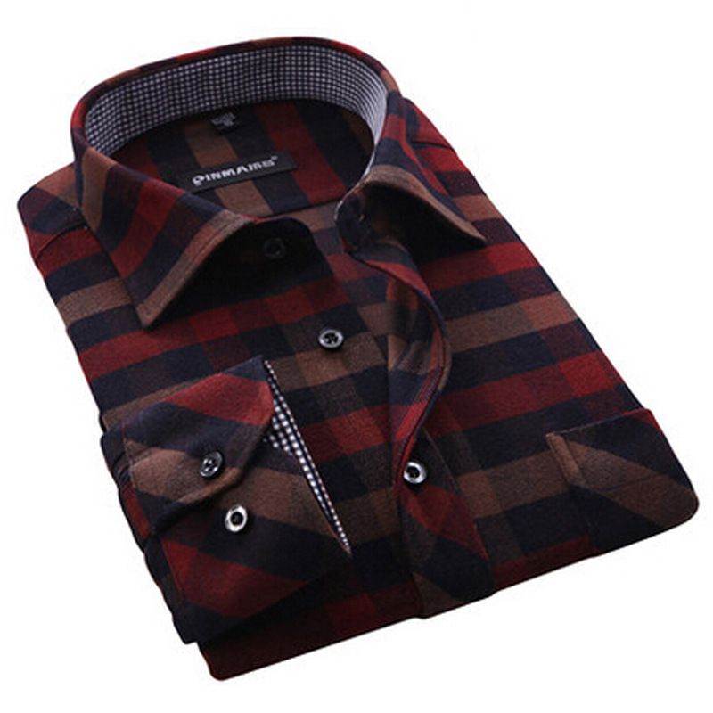 2015男士新款加厚磨毛格子長袖襯衫修身韓版襯衣工廠,批發,進口,代購
