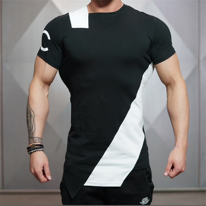 肌肉兄弟Gymshark拼色短袖T恤健美健身修身短袖工廠,批發,進口,代購