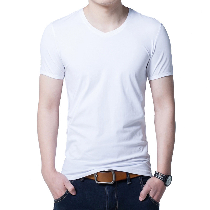 2016夏季男士短袖T恤青年棉質萊卡韓版純色上衣短袖男修身休閒工廠,批發,進口,代購