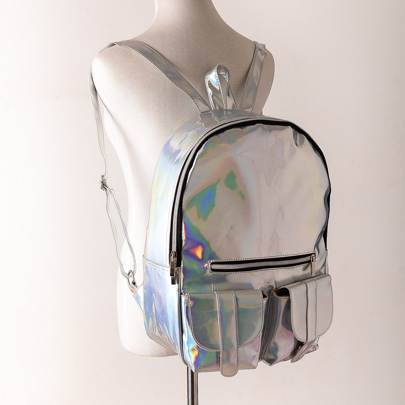 2015新款激光鐳射雙肩包女韓版時尚PU小包大中學生休閒旅行背包批發・進口・工廠・代買・代購