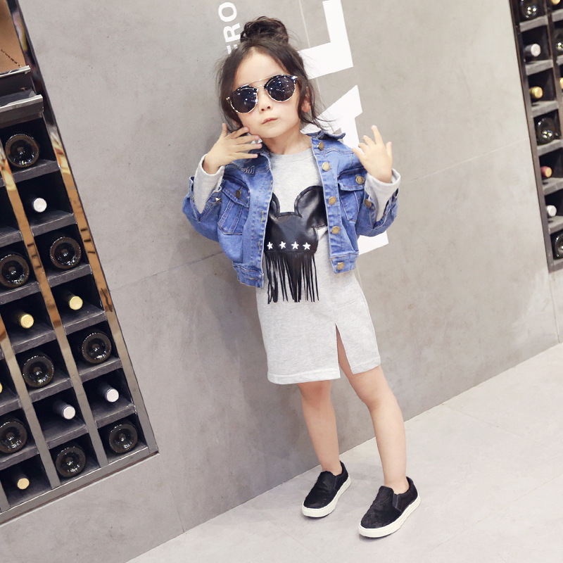提米童裝2016新款韓版兒童牛仔外套女孩短款牛仔上衣一件代發工廠,批發,進口,代購