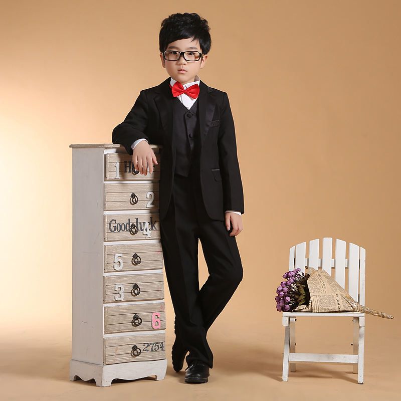 男童黑色禮服花童服裝鋼琴魔術六一兒童節禮服舞臺表演服裝工廠,批發,進口,代購