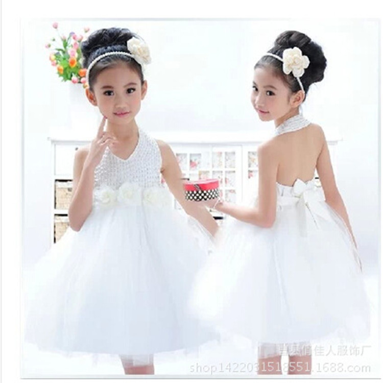 六一兒童新款短款女童花童禮服公主裙 生日服演出禮服白色舞蹈服批發・進口・工廠・代買・代購