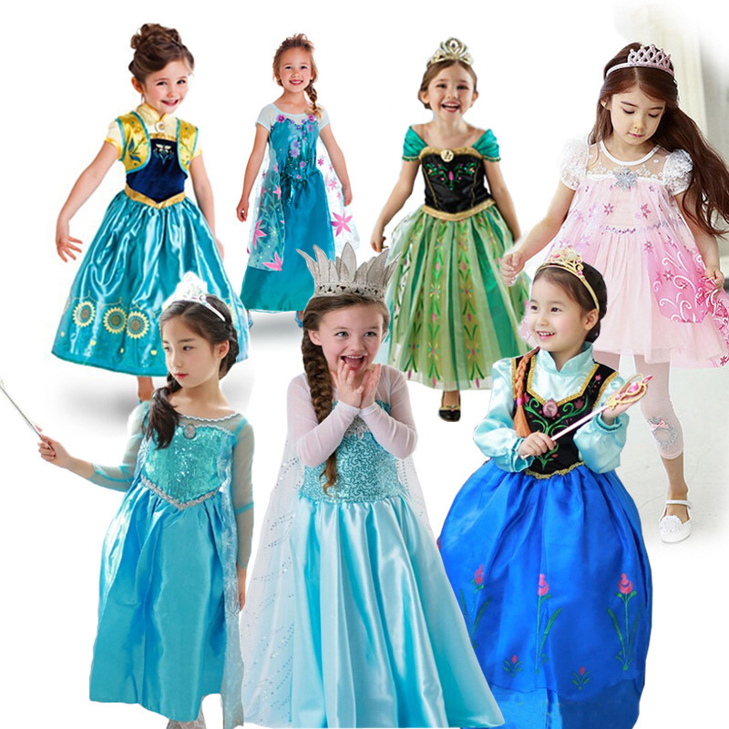 一件代發童禮服艾莎公主裙冰雪奇緣童裝速賣通外貿兒童連衣裙披風工廠,批發,進口,代購