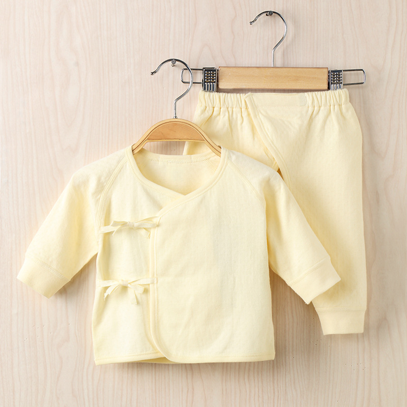 精選純棉寶寶套裝 新生兒開檔系帶兩件套 0-3個月嬰幼兒純棉衣服批發・進口・工廠・代買・代購