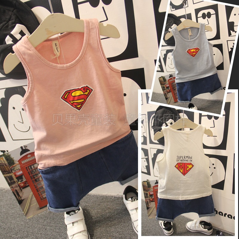 真可愛2016夏季新款超人男女童t恤E2046工廠,批發,進口,代購