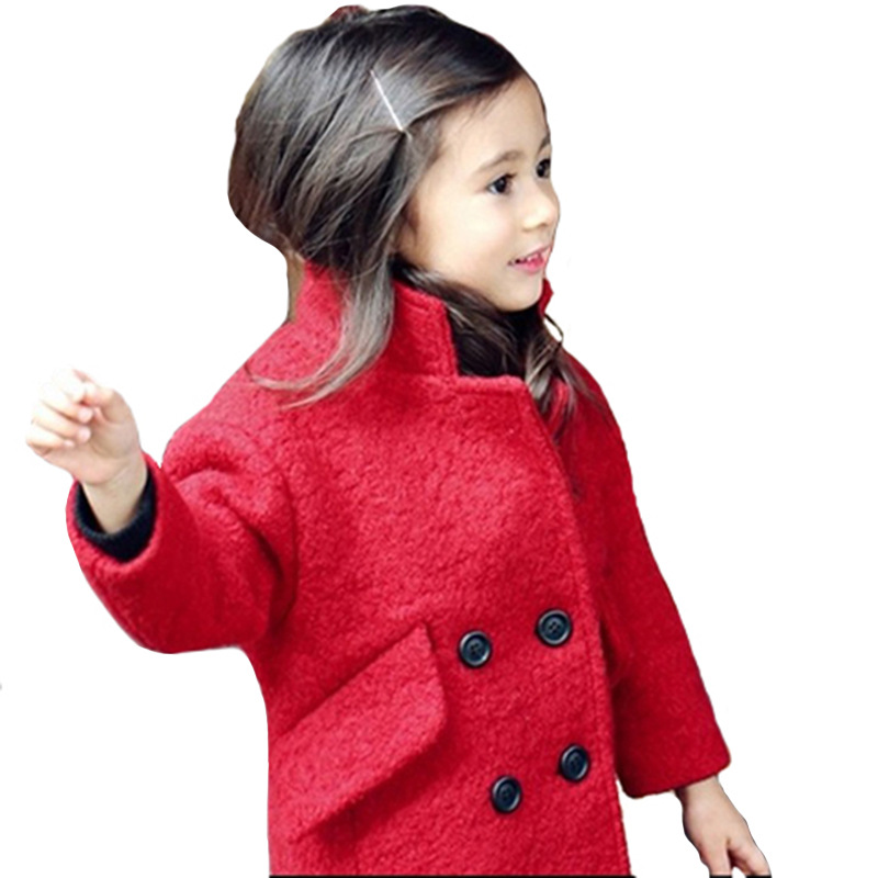 童裝2016冬款韓版女童呢大衣中長款加絨毛呢寶寶外套一件代發批發・進口・工廠・代買・代購
