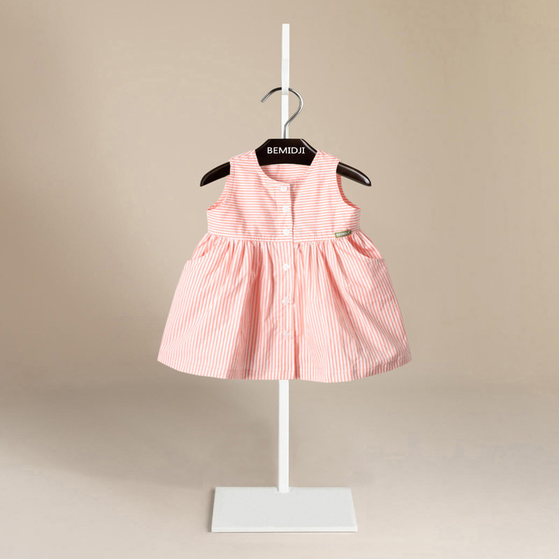超值童裝批發2-6歲寶寶夏季彈力條紋時尚無袖圓領兒童公主連衣裙工廠,批發,進口,代購
