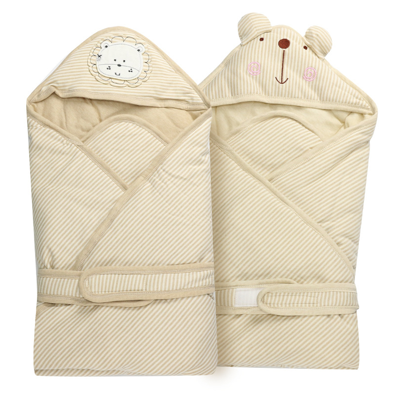 光頭奶爸嬰兒抱被新生兒彩棉寶寶被子襁褓抱毯冬季加厚85*80CM批發・進口・工廠・代買・代購
