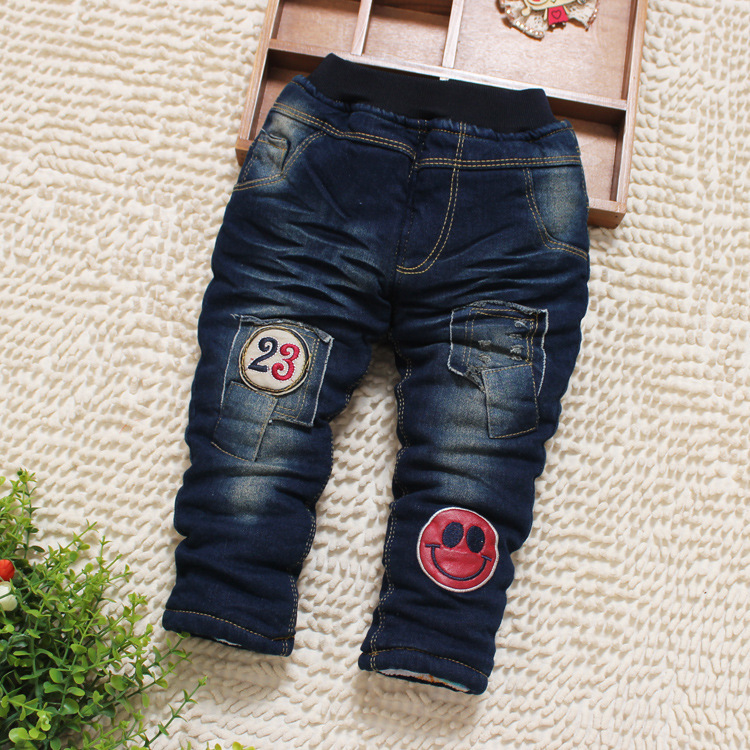 兒童牛仔褲免費代理一件代發童裝2016冬寶寶加絨棉褲男女童H397工廠,批發,進口,代購