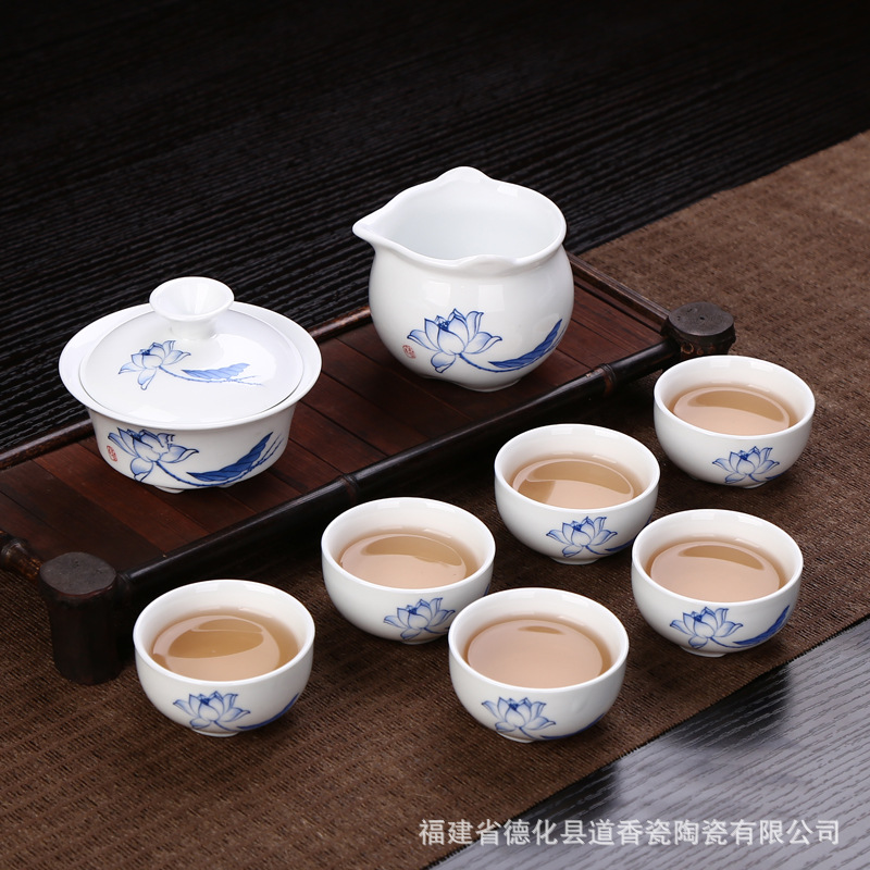 陶瓷茶具青花功夫茶具套裝特價定製廣告禮品工廠,批發,進口,代購
