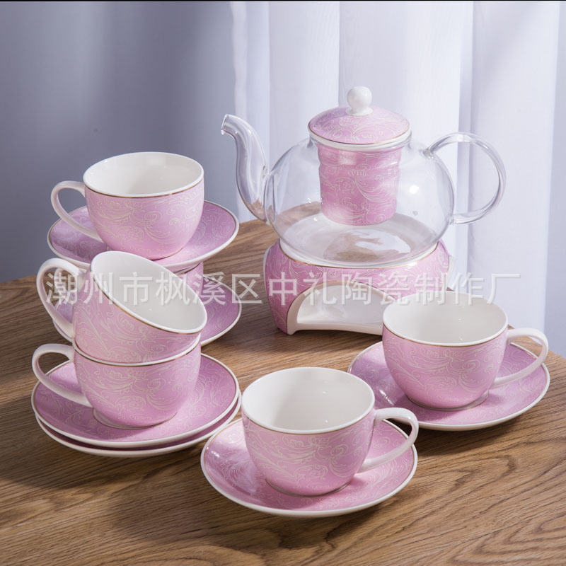 中禮陶瓷 茶壺茶杯套裝 茶具玻璃 陶瓷禮品 陶瓷玻璃杯 贈品定製批發・進口・工廠・代買・代購