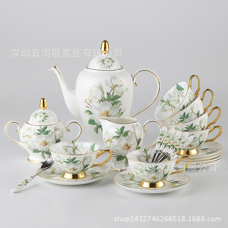 歐式茶具骨瓷咖啡具套裝15頭高檔陶瓷咖啡杯英式下午茶茶具批發・進口・工廠・代買・代購